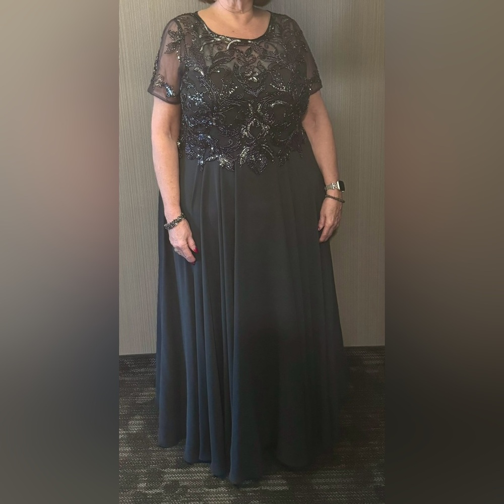 Xscape Black Maxi Dress with Sequin Detail